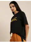 Baskılı T-shirt - Siyah