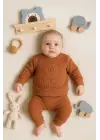 Bear Gofre Kabartmalı 2li Erkek Bebek Takımı