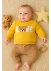 Bear Love Nakışlı % 100 Pamuklu 2li Erkek Takım