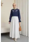 Bebe Yaka Fistolu Kolu Lastikli Poplin Gömlek Bluz -Laci