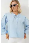 Bebe Yaka Gömlek 20314 - Mavi