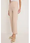Bej Yüksek Bel Kumaş Pantolon 6650