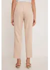Bej Yüksek Bel Kumaş Pantolon 6650
