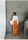 BEL LASTİK DETAYLI MODAL KUMAŞ PANTOLON - Orange