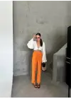 BEL LASTİK DETAYLI MODAL KUMAŞ PANTOLON - Orange