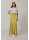 Omarı Sarı Dantel Etek - Bel Lastikli ve Şık Tasarım