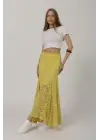 Omarı Sarı Dantel Etek - Bel Lastikli ve Şık Tasarım