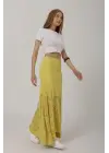Omarı Sarı Dantel Etek - Bel Lastikli ve Şık Tasarım