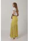 Omarı Sarı Dantel Etek - Bel Lastikli ve Şık Tasarım