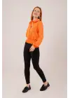 Bel Ve Bilek Lastikli Turuncu Bluz
