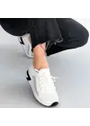 Belan Beyaz Triko Bağcıklı Spor Ayakkabı