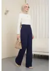 Beli Cırtcırt Detay Boru Paça Kumaş Pantolon -Laci