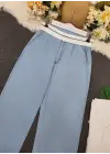 Beli Kancalı Kemer Detaylı İnce Kot Pantolon -Açık Mavi