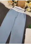 Omarı Detaylı İnce Kot Pantolon - Açık Mavi
