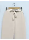 Omarı Rahat ve Şık Beli Lastikli Bol Paça Pantolon - Bej