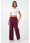 Beli Lastikli Bol Paça Pantolon 30087 - Bordo