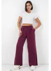 Beli Lastikli Bol Paça Pantolon 30087 - Bordo