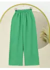 Beli Lastikli Çift Cepli Salaş Pantolon -Yeşil
