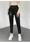 Omarı Siyah Beli Lastikli Pantolon