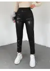 Omarı Siyah Beli Lastikli Pantolon