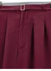 Omarı Bordo Beli Lastikli Tensel Pantolon