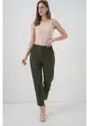 Beli Lastikli Kumaş Pantolon 30058 - Haki
