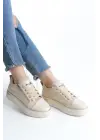 Trend Spor Ayakkabı - Krem/Altın