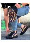 Omarı Karizmatik Kurukafa Desenli Erkek Casual Ayakkabı