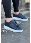 Omarı Lacivert Cilt Erkek Casual Ayakkabı