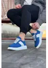 Göz Alıcı Mavi Süet Erkek Ayakkabı