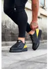 Omarı Legend Kömür Sarı Kalın Taban Casual Ayakkabı