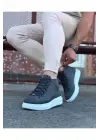 Omarı Gri Bağcıklı Yarım Bilek Sneakers Bot