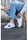 Modern Beyaz Kırmızı Erkek Ayakkabı