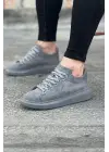 Gri Süet Erkek Ayakkabı - Modern İnce Casual Stil