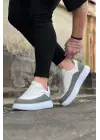 Omarı Ortopedik Tabanlı Beyaz Gri Erkek Casual Ayakkabı
