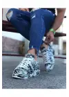 Omarı Siyah Beyaz Boyalı Casual Erkek Ayakkabı
