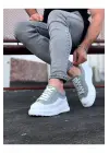 Omarı Rahat ve Şık Gri Beyaz Erkek Ayakkabı