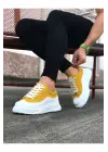 Omarı Beyaz Sarı Erkek Ayakkabı Modası