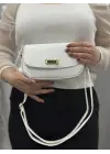 Omarı Yüksek Kaliteli Beyaz Cilt Çanta