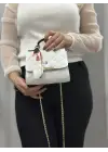 Omarı Elegant Beyaz Deri Çanta