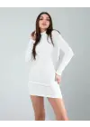Omarı Zarif Beyaz Mini Elbise