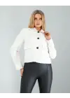 Omarı Modern Beyaz Süet Ceket