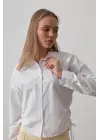 Omarı Yanları Bağlamalı Basic Gömlek - Beyaz
