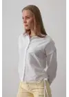 Omarı Yanları Bağlamalı Basic Gömlek - Beyaz