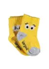 Omarı Organik Pamuklu Sarı Kız Çocuk Çorapları