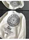 Omarı Bisiklet Yaka Baskılı Beyaz Sweatshirt