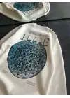 Omarı Bisiklet Yaka Baskılı Sweatshirt - Beyaz