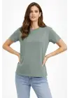 Bisiklet Yaka Tişört Regular Kalıp Basic Pamuklu Günlük Kullanım T-shirt - Mint Yeşili
