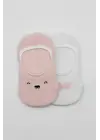 Bistyle 2li Babet Cute Face Penye Çorap 30103 Pembe-beyaz