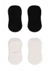 Bistyle 2li Penye Babet Silikonlu Basic Çorap 30104 Siyah Ekru
